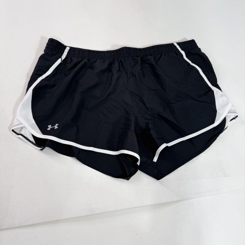 Under Armour UA Fly By Shorts Womens 3XL Black Running 3 Inch Lined Loose Gym
